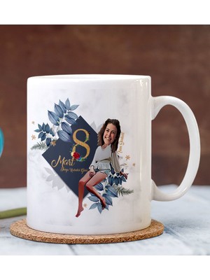 BK Kişiye Özel 8 Mart  Dünya Kadınlar Günü Karikatürlü Kupa Bardak -9