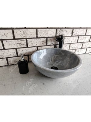 Akm Dekor Grey Çanak  Mermer Lavabo