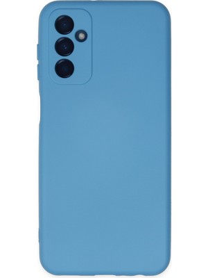 Caseworld Samsung Galaxy M23 Kapak Içi Kadife Kamera Korumalı Lansman Silikon Kılıf - Mavi