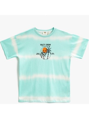 Koton Batik Desenli Baskılı Tişört Kısa Kollu Pamuklu