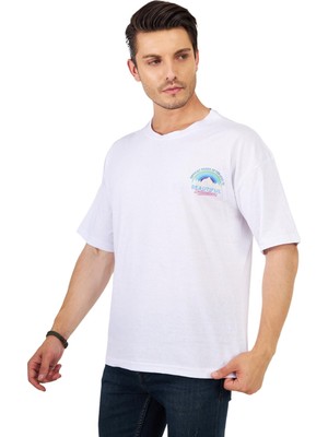 Ghassy Co. Erkek Oversize Sırt ve Göğüs Baskılı Outdoor Tshirt Beat