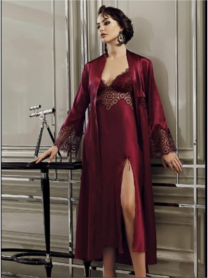 Yeni Perin 9200 Kadın 6 Parça Saten Güpürlü Gelin Çeyiz Seti