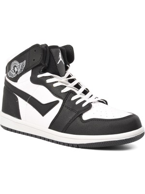 Lambırlent 8070 Beyaz-Siyah Erkek Bilek Boy Sneaker