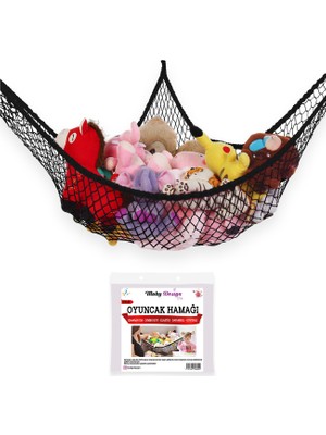 Moky Design Oyuncak Kutusu, Çamaşır Sepeti Yerine File Oyuncak Hamağı, Bebek Çocuk Odası Düzenleyici Organizer