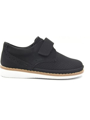 Maxi Maxxi Siyah Süet Erkek Çocuk Günlük Ayakkabı Bağcıklı Düz Taban ile Rahatlık Sağlar