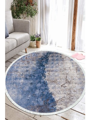 Napoli Home Dijital Baskılı Kaymaz Taban Yıkanabilir Yuvarlak Salon Halısı ve Mutfak Halısı NHY-HT-740