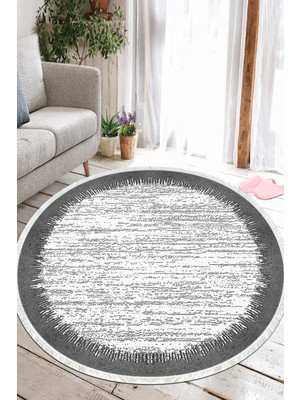 Napoli Home Sade Desen Dijital Baskılı Kaymaz Yıkanabilir Yuvarlak Salon Halısı ve Mutfak Halısı NHY-HT-512