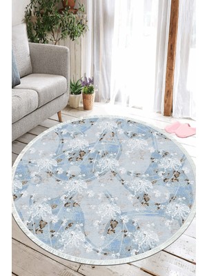 Napoli Home Dijital Baskılı Kaymaz Taban Yıkanabilir Yuvarlak Salon Halısı ve Mutfak Halısı NHY-HT-253