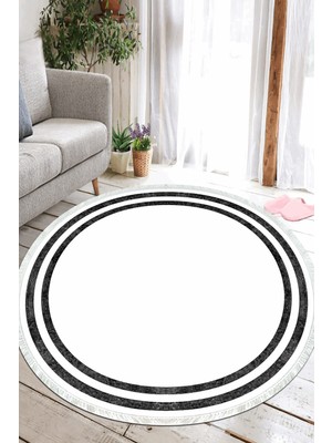 Napoli Home Çerçeveli Dijital Baskılı Kaymaz Yıkanabilir Yuvarlak Salon Halısı ve Mutfak Halısı NHY-SD-299