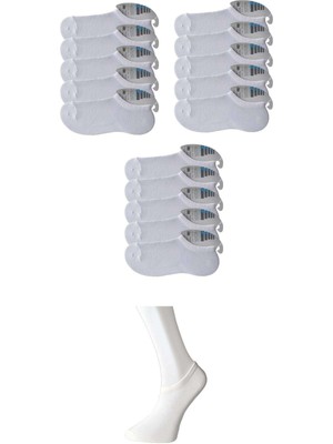 Royaleks Beyaz Erkek Görünmez Çorap 15 Çift
