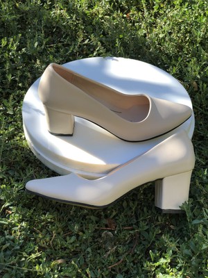 Kafkaslar 5 cm Kalın Topuklu Orta Boy Stiletto Bayan Ayakkabı