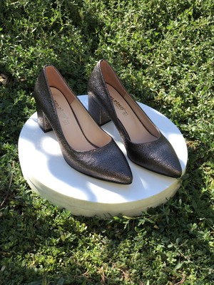 Kafkaslar 5 cm Kalın Topuklu Orta Boy Stiletto Bayan Ayakkabı