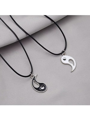 Trend Collection 2 Adet Ying Yang Kolye Sevgili Arkadaşlık Best Friends Kolyesi