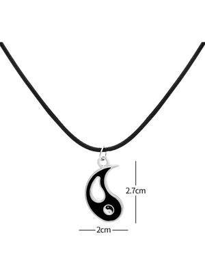 Trend Collection 2 Adet Ying Yang Kolye Sevgili Arkadaşlık Best Friends Kolyesi