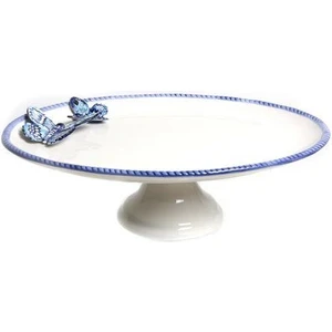 Lucky Art Lyla 108 Mavi Kelebekli Oval Sunum Tabağı