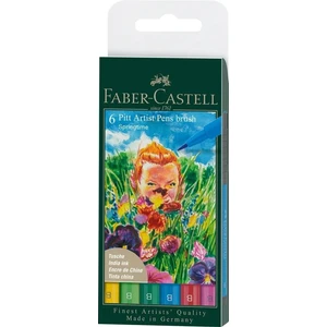 Faber Pitt Artist Pen Fırça Uç 6lı, Bahar Renkleri