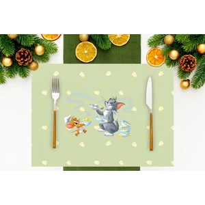 Home Green Tom & Jerry Kumaş Amerikan Servis 4'lü Set 35 x 50 cm