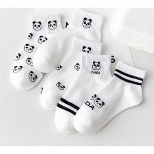 Panda Desenli 5 Çift Tenis Kolej Çorap