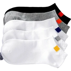 Unisex Kare Desenli Spor Patik Çorap 5 Çift