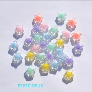 Yiğit Aksesuar 1000 Adet Şeffaf Içi Renkli Yıldız Boncuk Takı Malzemeleri