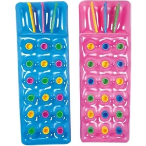 Şişme Deniz Yatağı Bardaklıklı Dik Yastıklı 191x71 cm Pembe Renk UV Koruma