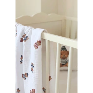 Asu Baby&kids  Vintage Ayı Organik 4 Kat  Müslin Battaniye