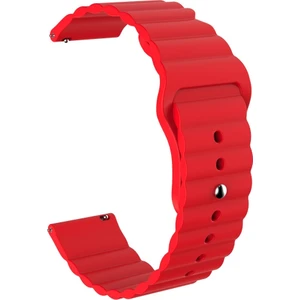 ZHKJ Shop Onur Izle Es 20MM Oluklu Silikon Saat Bandı Kırmızı (Yurt Dışından)
