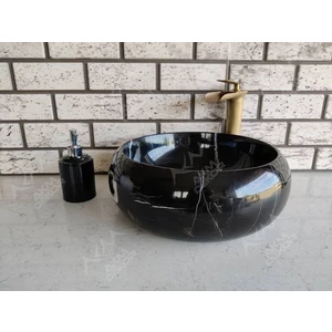 Akm Dekor Toros Siyahı Teker Mermer Lavabo