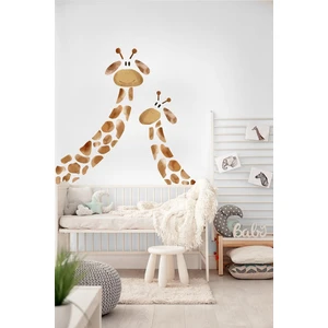 Zürafa Ailesi Sticker Seti - Anne Bebek Zürafa Duvar Cam Dolap Sticker