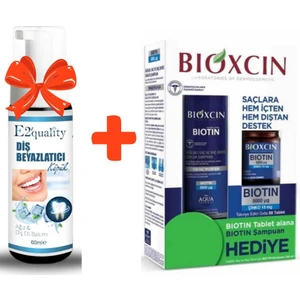E2'Quality Diş Beyazlatıcı Köpük + Bioxcin Biotin 5000 Mcg 60 Tablet Ve Biotin Şampuan Seti