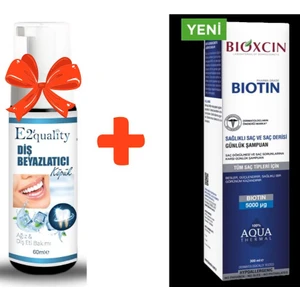 E2'Quality Diş Beyazlatıcı Köpük + Bioxcin Biotin Şampuan 300 Ml Tüm Saç Tipleri