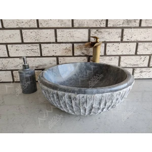 Akm Dekor Grey Patlatma  Mermer Lavabo