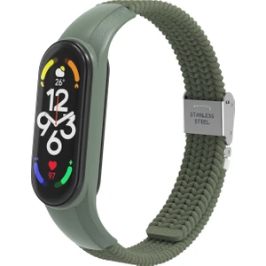 YKD Store Xiaomi Mi Band 7 Dark Green Için Naylon Örgülü Saat Bandı (Yurt Dışından)