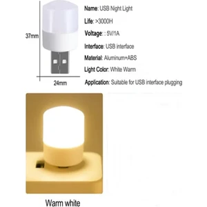 Mini Ampul 1W Taşınabilir USB LED Işık - Powerbank Laptop Pc Uyumlu Mini Işık