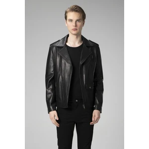 E7501 Jumbo  Deri Motorcu Erkek Mont