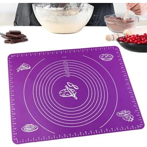 Tilbe Home Silpat Hamur Açma Silikon Pasta Fırın Hamur Matı Mor Büyük Boy