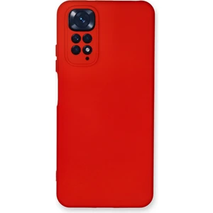 Caseworld Xiaomi Redmi Note 11 Global Kapak Içi Kadife Kamera Korumalı Lansman Silikon Kılıf - Kırmızı