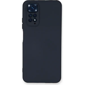 Caseworld Xiaomi Redmi Note 11 Global Kapak Içi Kadife Kamera Korumalı Lansman Silikon Kılıf - Koyu Mavi