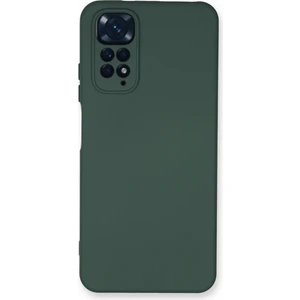 Caseworld Xiaomi Redmi Note 11S Global Kapak Içi Kadife Kamera Korumalı Lansman Silikon Kılıf - Yeşil