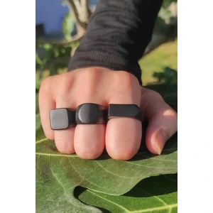 Trend Collection Erkek Mat Siyah Ayarlanabilir Yüzük Set
