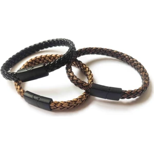 Trend Collection Erkek Metal Mıknatıslı Deri 3'lü Bileklik Seti
