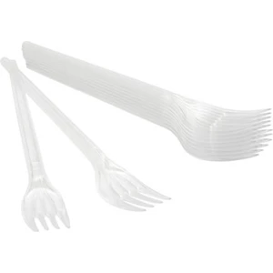 Ege Ambalaj Lüks Plastik Şeffaf Çatal 50'li