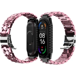 Xiaomi Mi Band 6/5 Altın Gül Için Paslanmaz Ste Saat Bandı (Yurt Dışından)