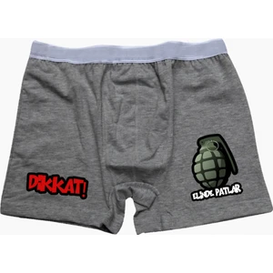 Dikkat Elinde Patlar  Gri Boxer