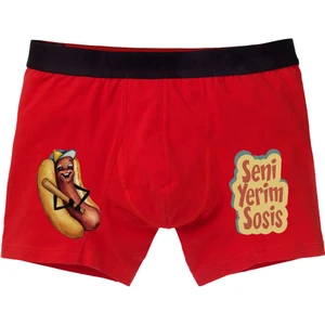 Seni Yerim Sosis Seksi Yazılı Baksır Kırmızı