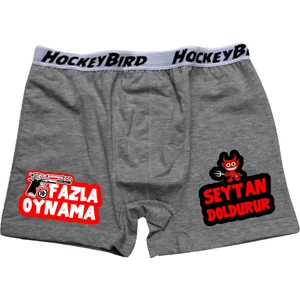 Fazla Oynama Gri Boxer