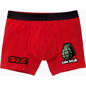 Dikkat Elinde Patlar  Kırmızı Boxer