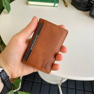 Orsa – Deri Minimalist Kartlık Kompakt Kolay Taşınabilir Süper Slim Cüzdan, Kartvizitlik (Taba)