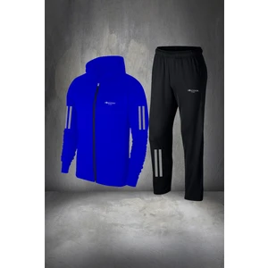 Poseidon Storm Büyük Beden Erkek Mavi Supra Penye Kumaş Cepli Rahat Günlük Eşofman Takımı  (4xl- 10XL)