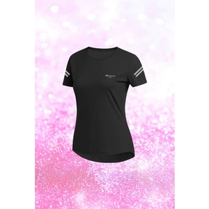 Poseidon Storm Büyük Beden Kadın Siyah Dri-Fit Kumaş  Baskısız Bisiklet Yaka Yürüyüş Için Tshirt   (4XL-10XL)